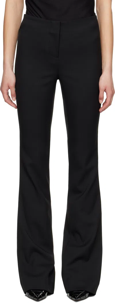 ENTIRE STUDIOS BLACK SLIM FLARE WOOL TROUSERS