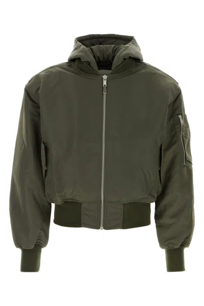 ENTIRE STUDIOS BOMBER BROAD IN NYLON VERDE MILITARE  UNISEX