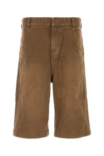 ENTIRE STUDIOS BROWN DENIM BERMUDA SHORTS