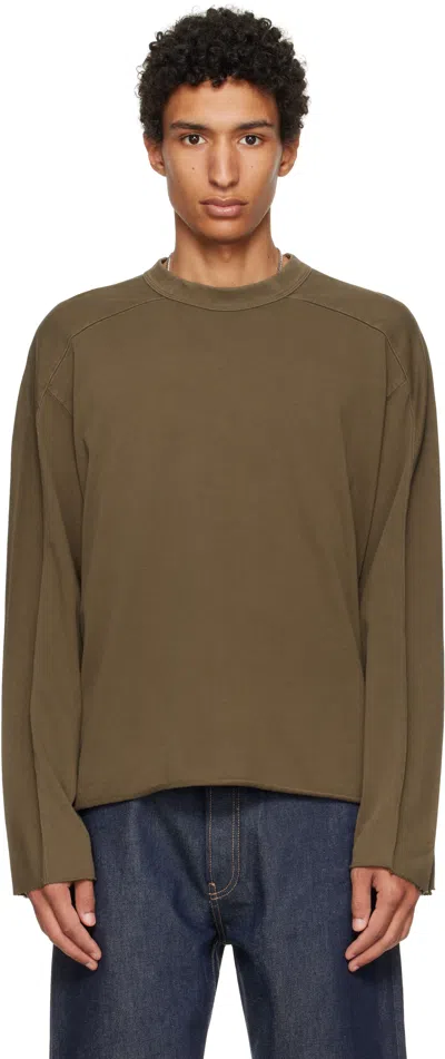 ENTIRE STUDIOS BROWN HEAVY LONG SLEEVE T-SHIRT