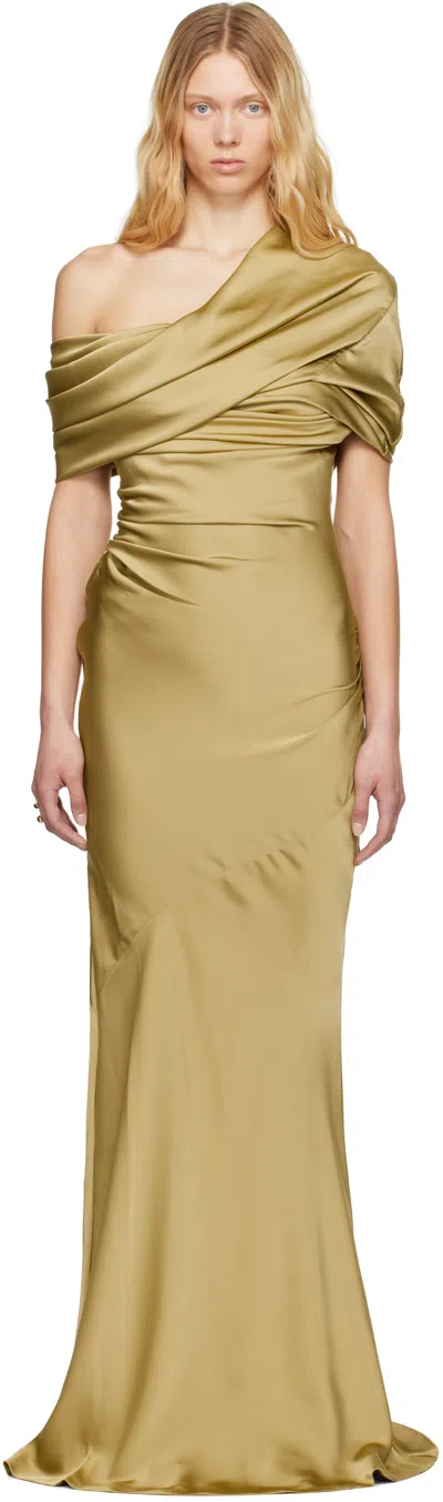 ENTIRE STUDIOS GREEN SLEEVELESS BOUND MAXI DRESS