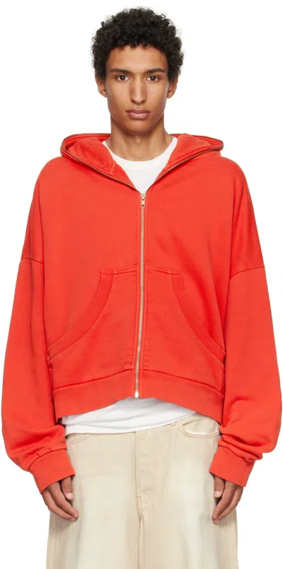 ENTIRE STUDIOS RED ETERNAL ZIP HOODIE