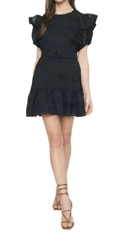 ENTRO BELTED LACE DRESS IN BLACK