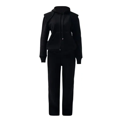 ENXHALINE BLACK / BLUE XAHARI SET IN BLACK COLOR