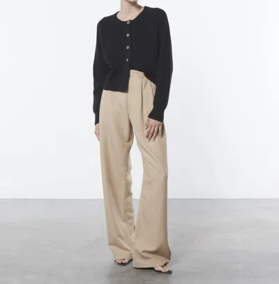 ENZA COSTA ENZA COSTA CHUNKY COTTON CARDIGAN IN BLACK