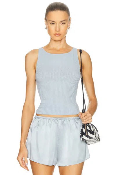 ENZA COSTA MILITARY RIB BOATNECK TANK TOP