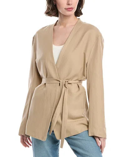 ENZA COSTA ENZA COSTA TWILL BELTED LINEN-BLEND JACKET