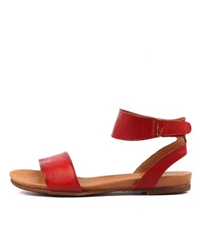 EOS EOS LAUREN W RED ANTIQUE WOMENS SHOES CASUAL SANDALS SANDALS FLAT