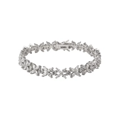 EP DESIGNS WOMEN'S SILVER MILA MARQUISE CUT TENNIS BRACELET