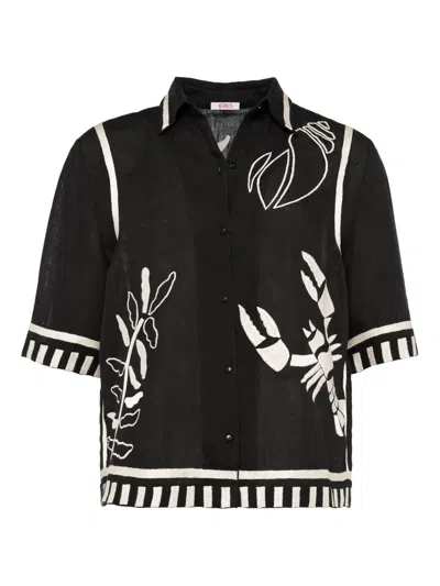 ERES CRAB EMBROIDERED SHORT-SLEEVE SHIRT
