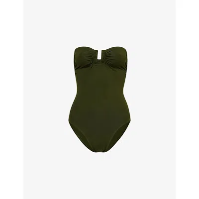 ERES WOMENS VERT MOUSSE CASSIOPEE STRAPLESS SWIMSUIT