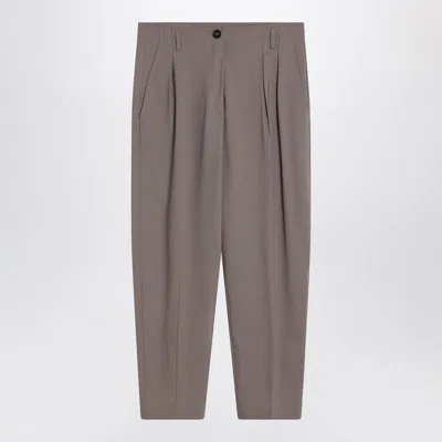 ERIKA CAVALLINI ERIKA CAVALLINI  DOVE-COLOURED WOOL-BLEND TROUSERS