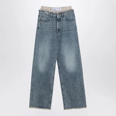 ERIKA CAVALLINI LEONE JEANS IN LIGHT WASHED DENIM