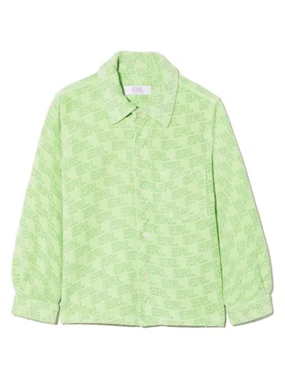 ERL LOGO-PRINT CORDUROY SHIRT