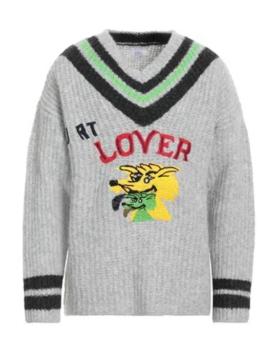 ERL ERL MAN SWEATER LIGHT GREY SIZE M SYNTHETIC FIBERS, WOOL, ALPACA WOOL, MERINO WOOL