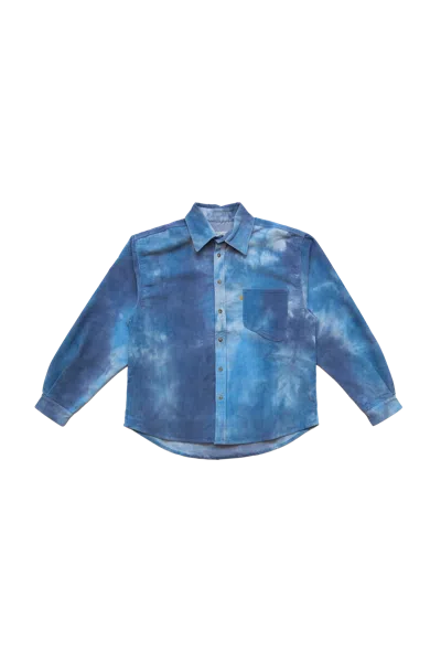ERL ERL TIE-DYE CORDUROY OVERSHIRT BLUE