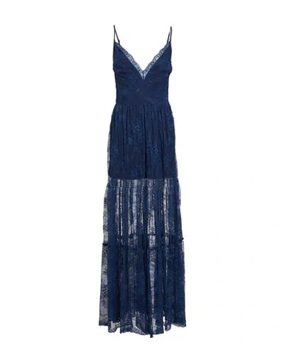 ERMANNO FIRENZE ERMANNO FIRENZE WOMAN MAXI DRESS NAVY SIZE 8 VISCOSE, POLYAMIDE