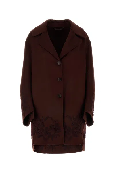 ERMANNO SCERVINO BURGUNDY WOOL COAT