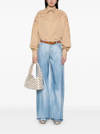 ERMANNO SCERVINO FLORAL-APPLIQUÉ SHIRT