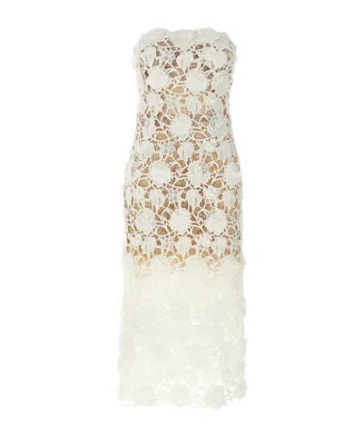 ERMANNO SCERVINO ERMANNO SCERVINO MACRAME LACE SLEEVELESS MIDI DRESS