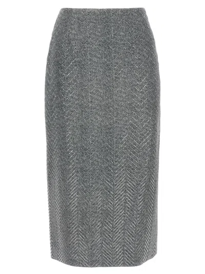 ERMANNO SCERVINO RHINESTONE SKIRT SKIRTS GRAY