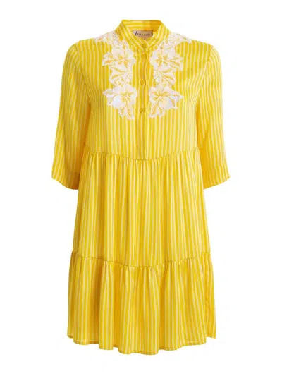 ERMANNO SCERVINO ROUND NECK STRIPED DRESS