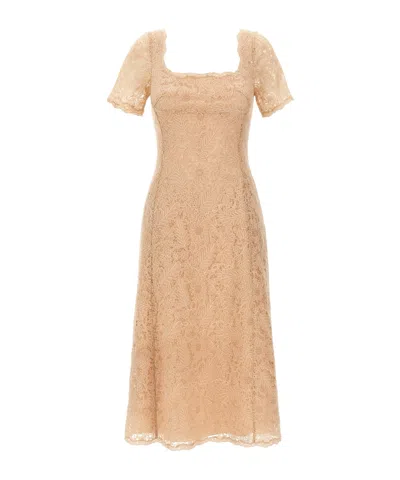 ERMANNO SCERVINO ERMANNO SCERVINO FLORAL-LACE SQUARE NECK MIDI DRESS