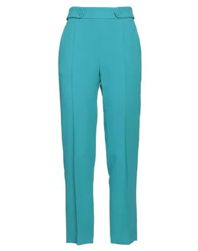 ERMANNO SCERVINO ERMANNO SCERVINO WOMAN PANTS TURQUOISE SIZE 6 VISCOSE, ACETATE
