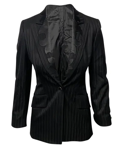 ESCADA PLEATED TROUSER SUIT SET IN BLACK WOOL