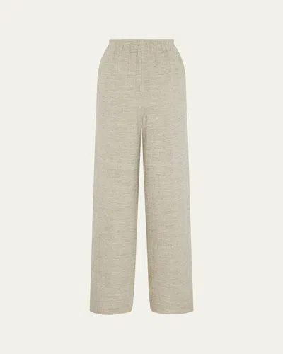 ESKANDAR LINEN FLARED TROUSERS