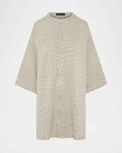 ESKANDAR ROUND-NECK CHINESE JACKET (VERY LONG LENGTH)