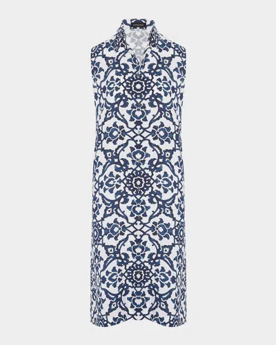 ESKANDAR SLIM A-LINE SLEEVELESS SHIRTDRESS WITH COLLAR