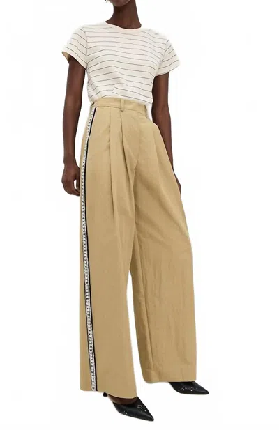 ESSENTIAL ANTWERP RHINESTONE TAPE PANTS IN SAD BEIGE