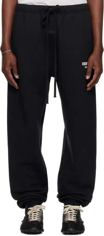 ESSENTIALS BLACK CLASSIC SWEATPANTS