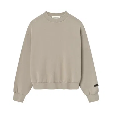 ESSENTIALS FEAR OF GOD ESSENTIALS CLASSIC FIT FLEECE CREWNECK 'CREWNECK TIMBER' | TAN | MEN'S SIZE M