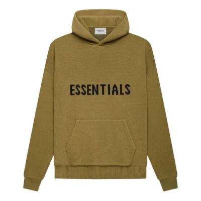 ESSENTIALS Fear of God Essentials FW21 Knit Pullover Logo Hoodie 'Amber'