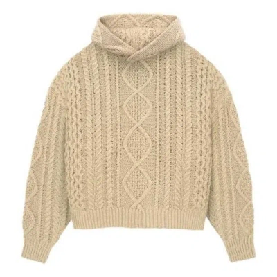 ESSENTIALS Fear of God Essentials FW23 Cable Knit Hoodie 'Gold Heather'