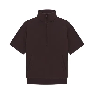 ESSENTIALS FEAR OF GOD ESSENTIALS HALF ZIP 3/4 SLEEVE SHIRT 'PLUM'