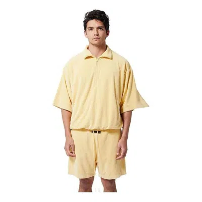 ESSENTIALS Fear of God Essentials Halfzip 3 Short Sleeve Boxy Polo T-Shirt 'Yellow'