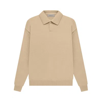 ESSENTIALS FEAR OF GOD ESSENTIALS KNIT LONG-SLEEVE POLO 'SAND'