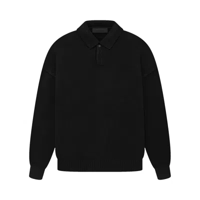 ESSENTIALS FEAR OF GOD ESSENTIALS KNIT POLO 'JET BLACK'