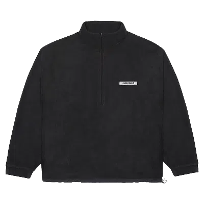 ESSENTIALS FEAR OF GOD ESSENTIALS POLAR FLEECE HALF ZIP PULLOVER 'BLACK'