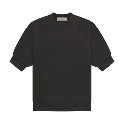 ESSENTIALS FEAR OF GOD ESSENTIALS SHORT-SLEEVE WAFFLE SWEATSHIRT 'OFF BLACK'