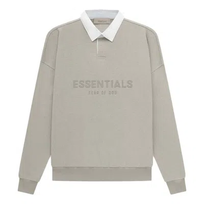 ESSENTIALS Fear of God Essentials SS23 Waffle Henley Rugby Seal Logo Polo 'Grey'
