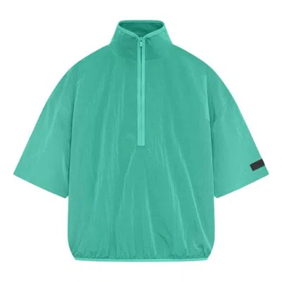 ESSENTIALS Fear of God Essentials SS24 Crinkle Nylon Half Zip Short Sleeve Shirt 'Mint Leaf'