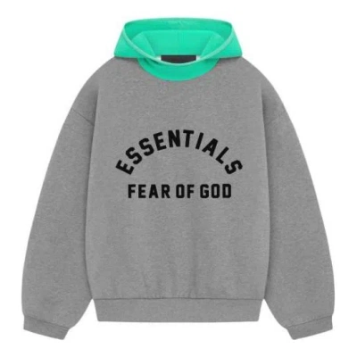 ESSENTIALS Fear of God Essentials SS24 Nylon Fleece Hoodie 'Dark Heather Oatmeal Mint Leaf'
