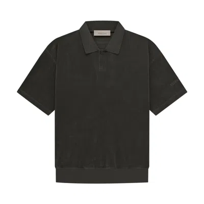 ESSENTIALS FEAR OF GOD ESSENTIALS TERRY POLO 'OFF BLACK'