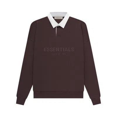 ESSENTIALS FEAR OF GOD ESSENTIALS WAFFLE HENLEY RUGBY 'PLUM'