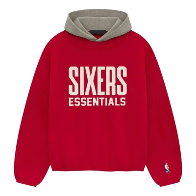 ESSENTIALS Fear of God Essentials x NBA Philadelphia 76ers Hoodie 'Red Grey'