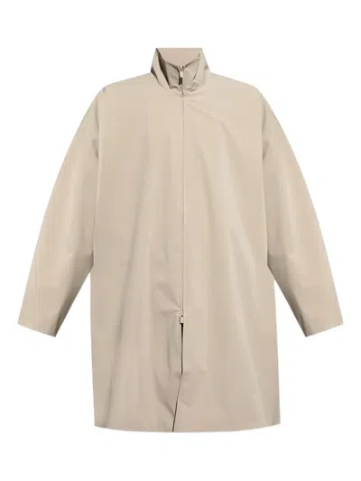 ESSENTIALS TIMBER ZIP-FRONT COAT